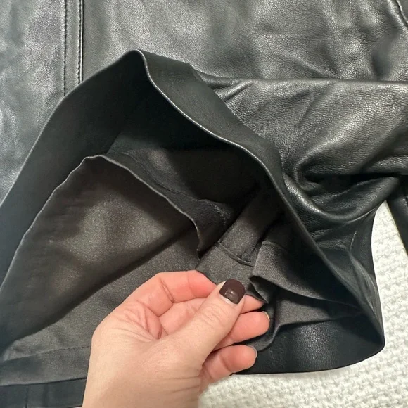 Vince Black High Waist Leather Shorts